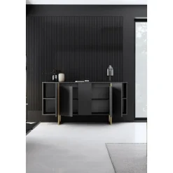 Lux skänk Antracit/guld