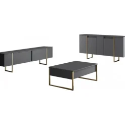 Lux skänk Antracit/guld