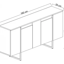 Lux skänk Vit/svart
