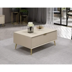 Lux soffbord 90 x 60 cm - Beige