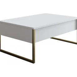 Lux soffbord 90 x 60 cm - Vit/guld