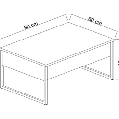 Lux soffbord90 x 60 cm - Travertin/guld