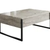 Lux soffbord90 x 60 cm - Travertin/svart
