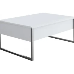 Lux soffbord 90 x 60 cm - Vit/silver