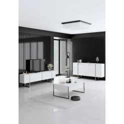 Lux soffbord 90 x 60 cm - Vit/silver