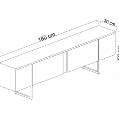 Lux TV-bänk - Travertin/guld