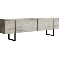 Lux TV-bänk - Travertin/svart