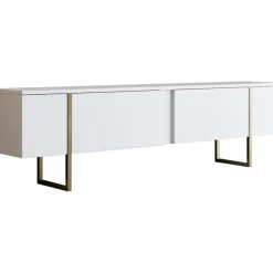 Lux TV-bänk - Vit/guld