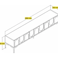 Lyon TV-bänk - Brun/svart