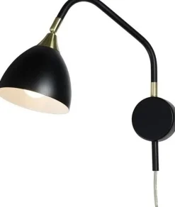Läza Vägglampa - Svart/Mässing