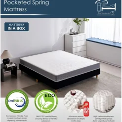 Madrass pocket fjädrar Tencel tyg