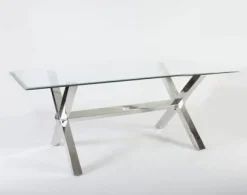 Maine glasmatbord - 200x95 cm + Möbeltassar