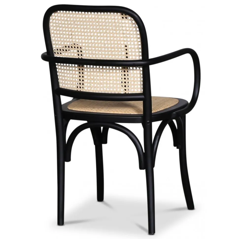 Malmby karmstol böjträ svart/rotting + Möbeltassar