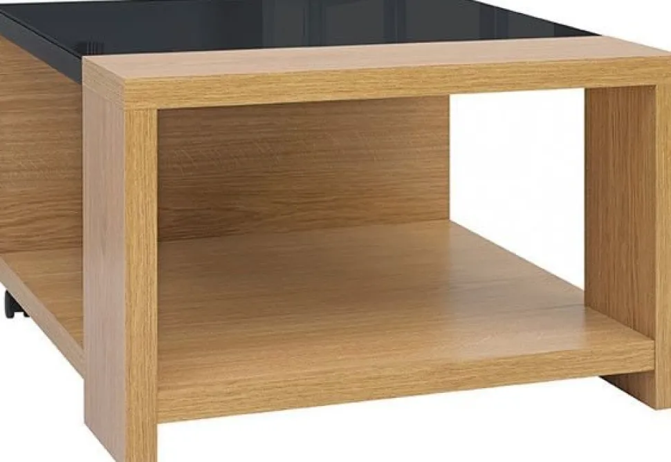 Manilla soffbord 70 x 70 cm - Ek/svart (Högglans)