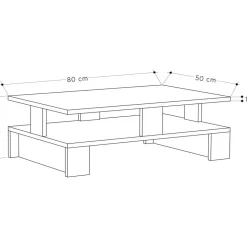 Manus soffbord 80 x 50 cm - Grå