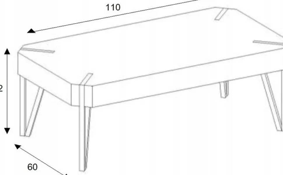 Marlene soffbord 110 x 60 cm - Ek/svart