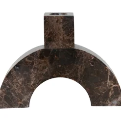 Marma ljusstake båge i brun marmor