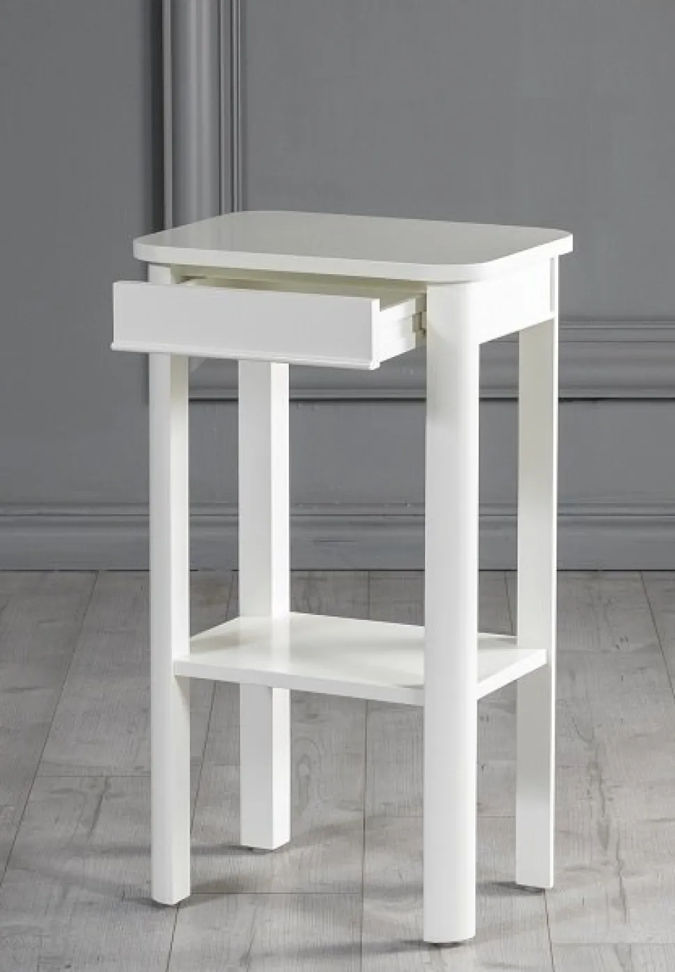 Marstrand sängbord med låda - Vit + Textilrengöring för möbler