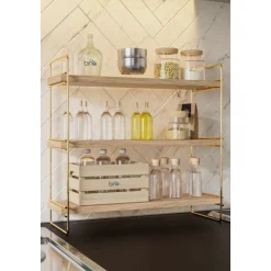 Masa vägghylla - Guld/brun