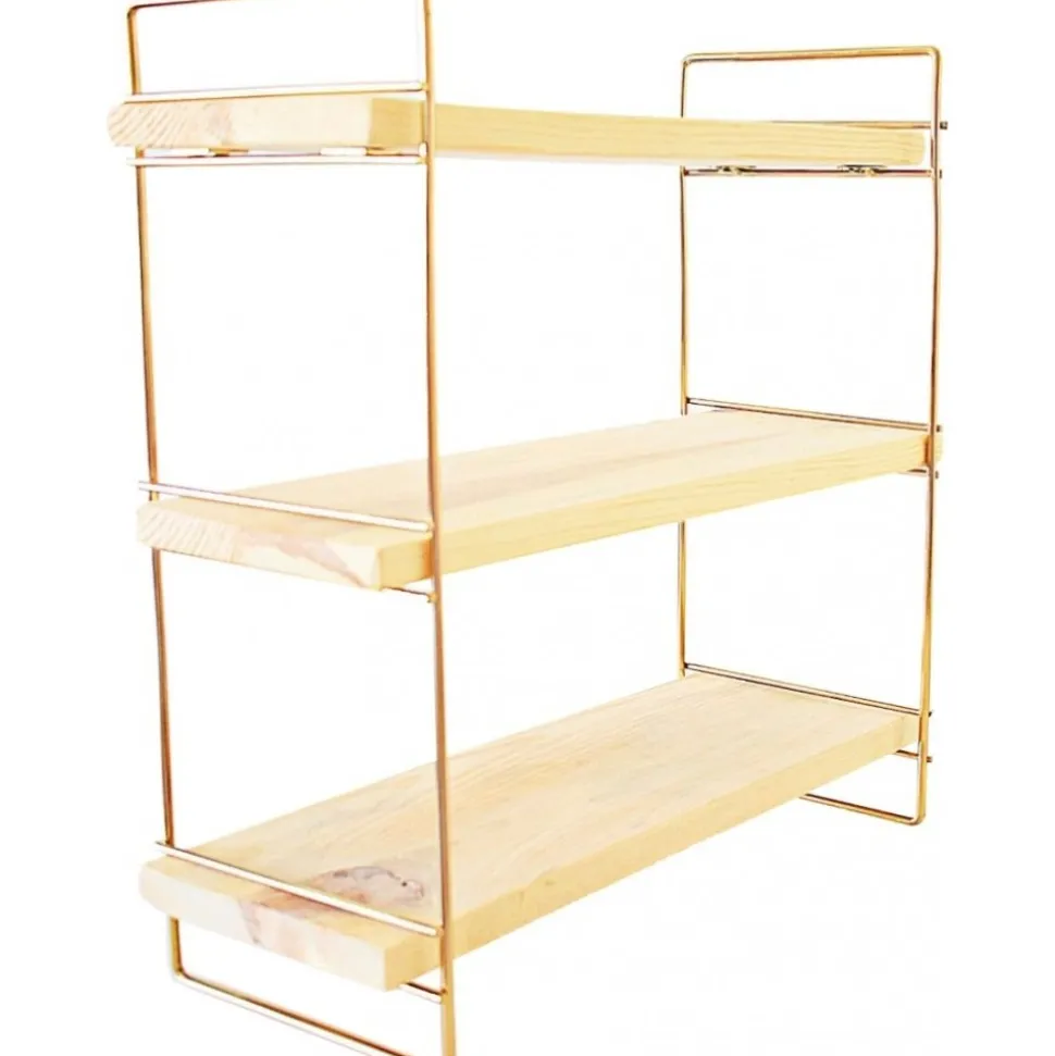 Masa vägghylla - Guld/brun