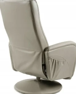 Massagefåtölj i beige PVC med fjärrkontroll