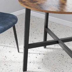 Matbord Ø80 cm - Brun/svart