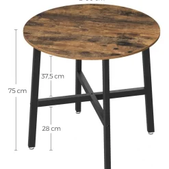 Matbord Ø80 cm - Brun/svart