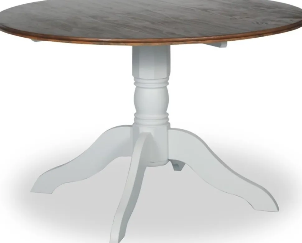 Matbord Ø120 cm - Vit/Brunbets - Victoria