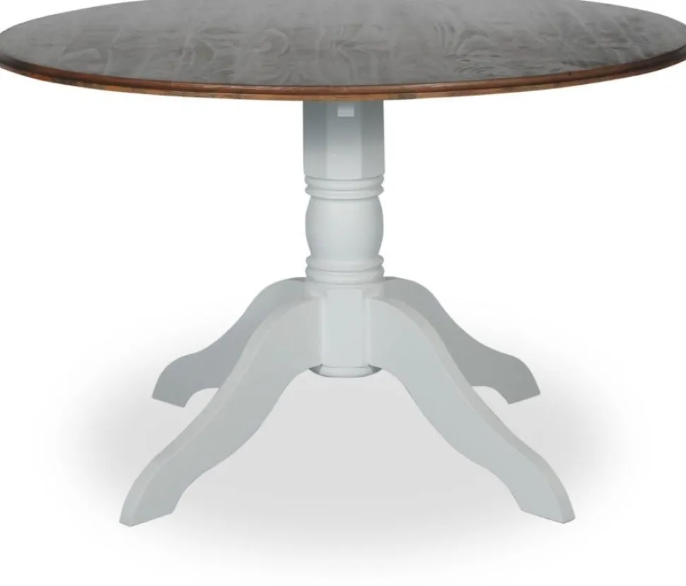 Matbord Ø120 cm - Vit/Brunbets - Victoria