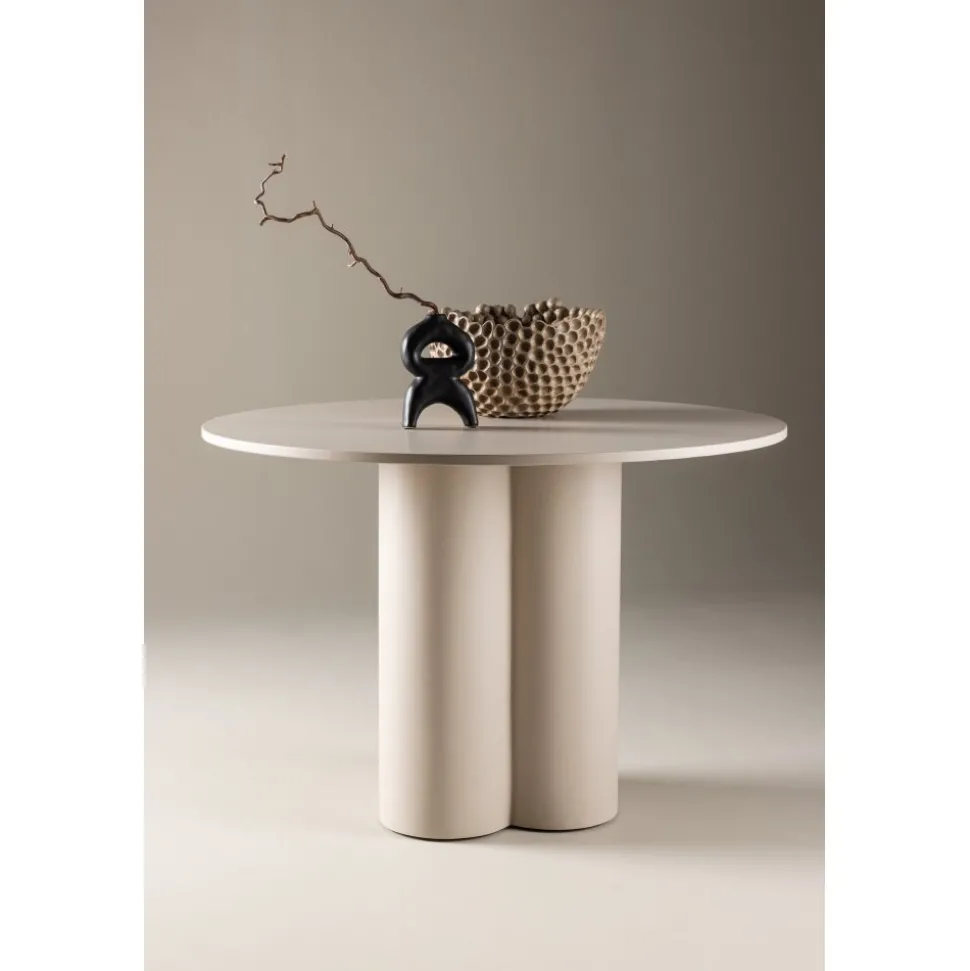 Matbord Ø110 cm beige - Olivia