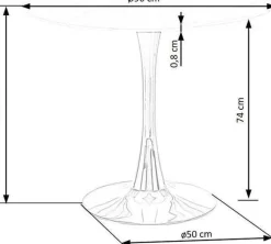 Matbord 90 cm diameter marmorerat glas/guld