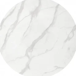 Matbord 90 cm diameter marmorerat glas/guld