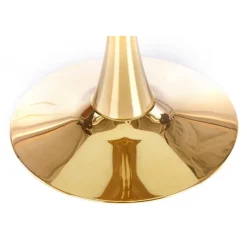 Matbord 90 cm diameter marmorerat glas/guld