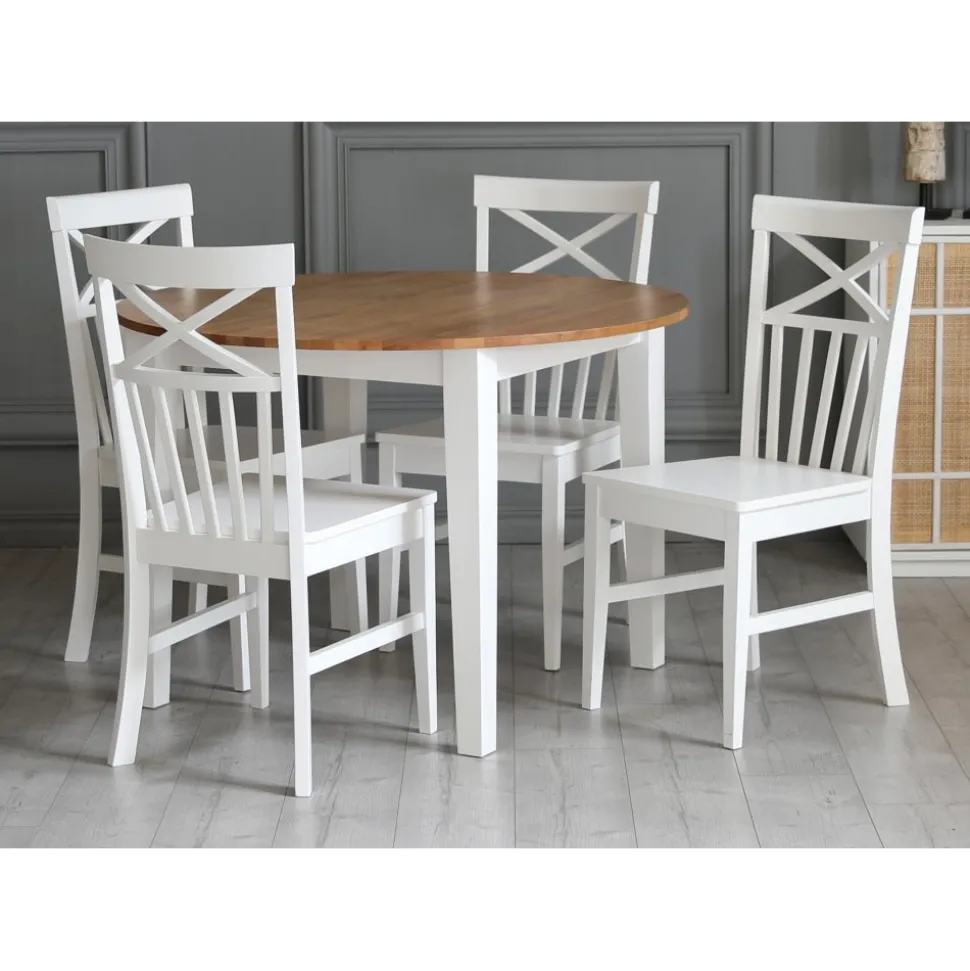 Matbord Ø110 cm ek vit