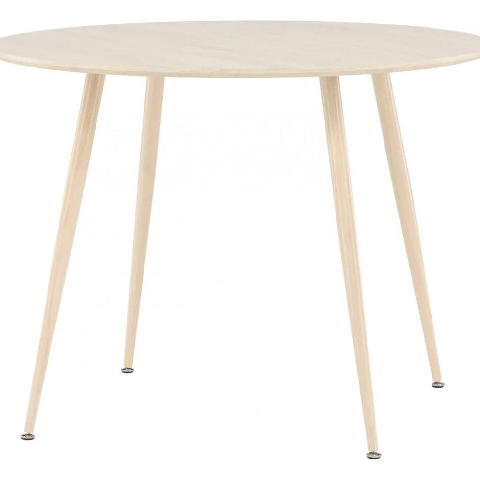 Matbord Ø100 cm i whitewash