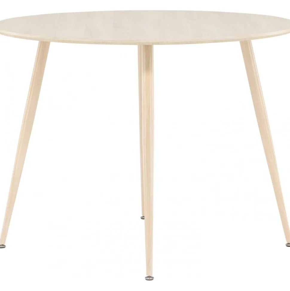 Matbord Ø100 cm i whitewash