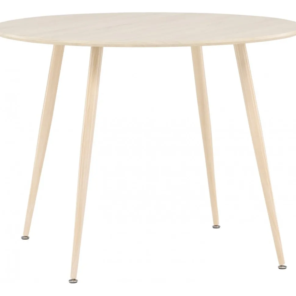 Matbord Ø100 cm i whitewash