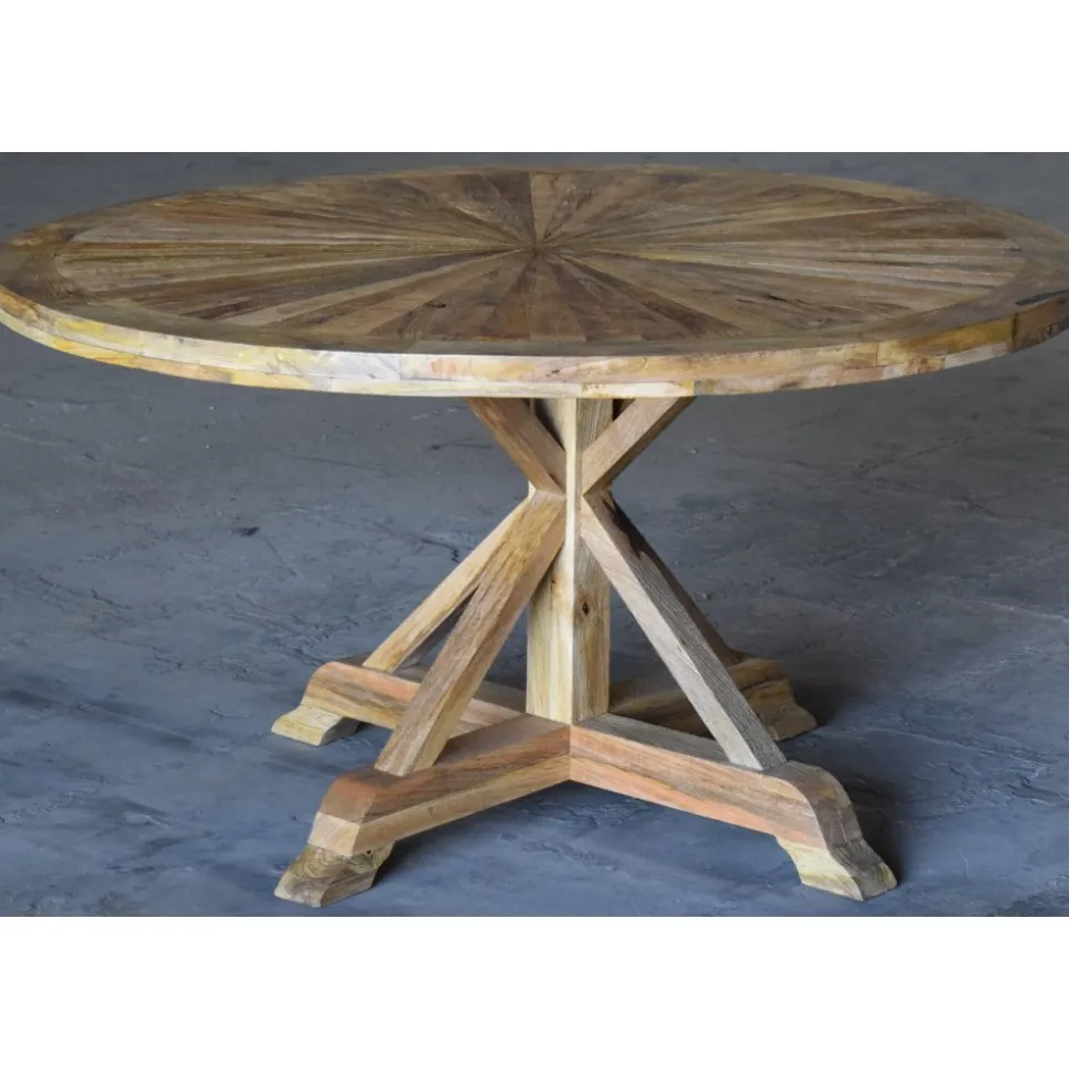 Matbord 140 cm återvunnen drivved + Möbeltassar