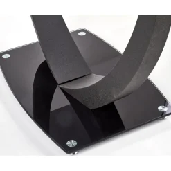 Matbord 140 x 80 cm svart glas + Fläckborttagare för möbler