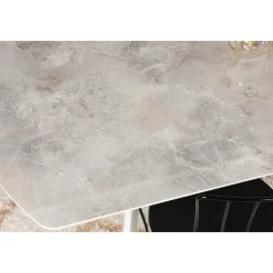 Matbord beige sten faner 180 x 80 cm