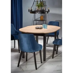 Matbord förlängningsbart 102-142 cm ek/svart