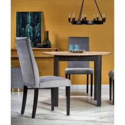 Matbord förlängningsbart 102-142 cm ek/svart