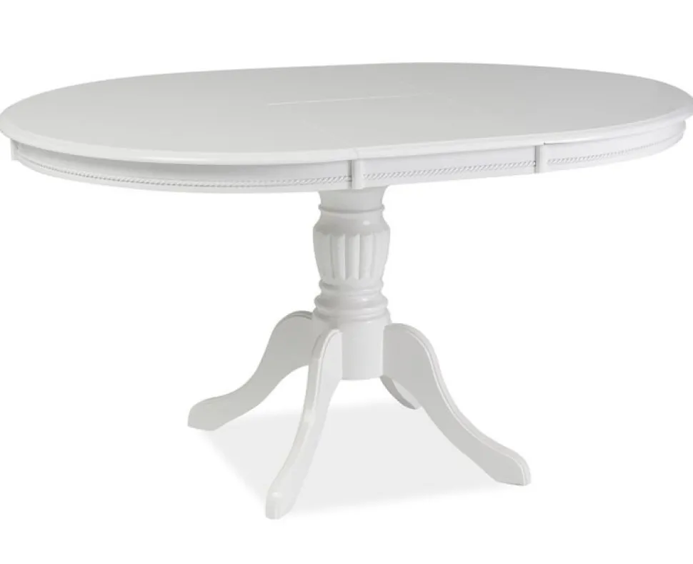 Matbord förlängningsbart 106-141 cm vit + Möbeltassar