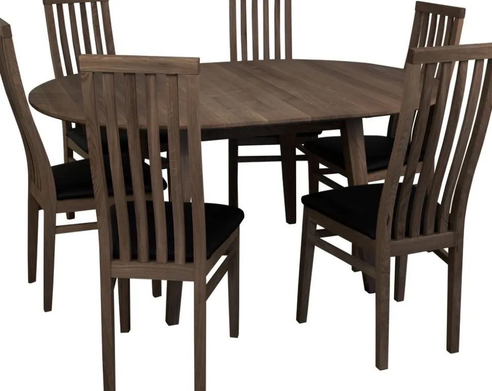 Matbord förlängningsbart 110-160x110 cm brunoljad ek + Möbeltassar