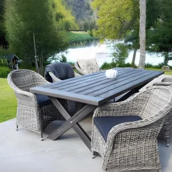 Matbord grå 220 x100 cm - Oxford + Textilrengöring för möbler