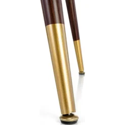 Matbord i valnöt 110 cm diameter guldiga detaljer