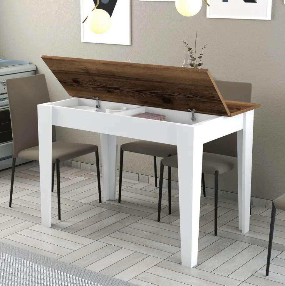 Matbord Kiev i Valnöt / Vit -110x72 cm