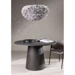 Matbord Lanzo Ø120 cm - Bord i mocca + Fläckborttagare för möbler