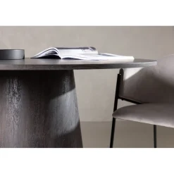 Matbord Lanzo Ø120 cm - Bord i mocca + Fläckborttagare för möbler