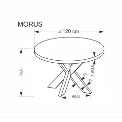 Matbord natur Ø120 cm